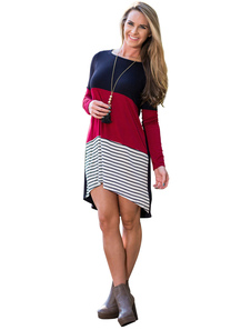 Color Block Mini robe haut/bas asymétrique acrylique Mini robe