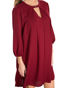 Bourgogne robe Mini découpe surdimensionné Dresss acrylique