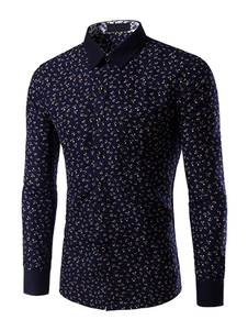 Chemise noire à pois façonnage coton Chemise Casual pour hommes