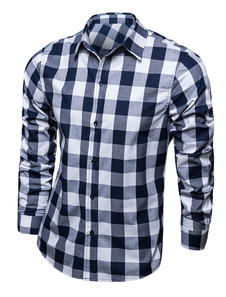 Multicolor Plaid Shirt Chic façonnage chemise en coton pour hommes