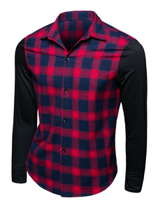 Chemise à carreaux multicolore façonnage chemise en coton pour hommes