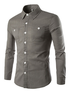 Touches de gris chemise formant chemise en coton pour hommes