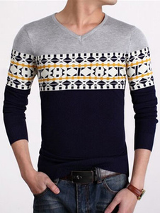 Tricots de coton Chic pull imprimé multicolore pour hommes