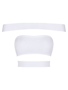 Blanc Cropped Top Clubwear Top découpe rayonne pour les femmes