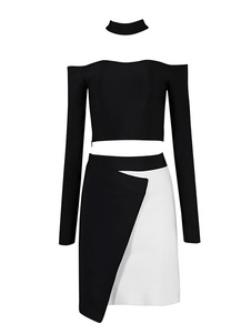 Color Block Party robe Slim Fit rayonne