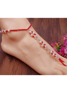 Plage bicolore Anklet perlée Chic bracelet de cheville pour les femmes