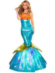 Costume de Polyester bleu princesse Costume sirène
