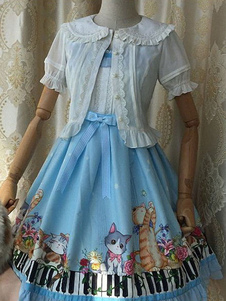 Lolita blanc Blouse boutons devant ouvert dentelle mousseline Blouse