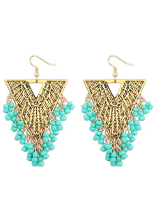 Boucles d'oreilles multicolore Triangle Fringe Boho métal boucles d'oreilles pour les femmes