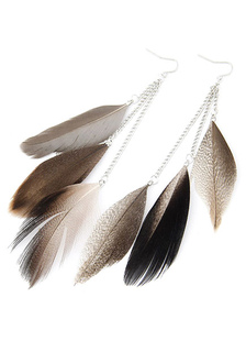 Boucles d'oreilles Boucles d'oreilles multicolore plume Chic pour les femmes