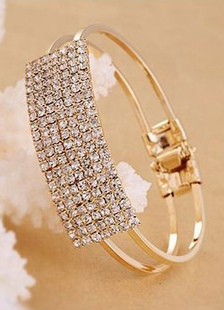 Bracelet or Bracelet strass Metal place pour les femmes