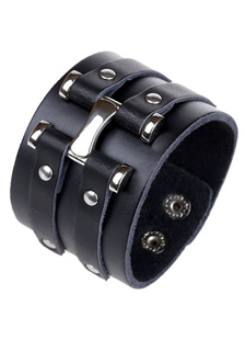 Bracelet noir Stud en Faux cuir Bracelet pour hommes