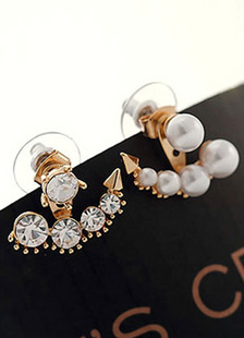 Boucles d'oreilles métal de blanc boucles d'oreilles perles strass