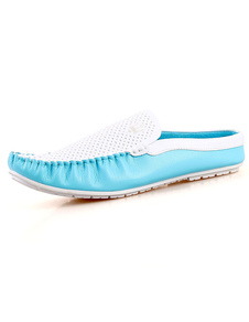 Mocassins bleu léger Slip-on PU sandales pour hommes