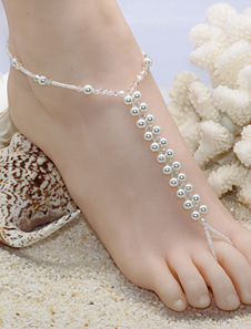 Plage blanche bracelet de cheville perles Chic bracelet de cheville pour les femmes