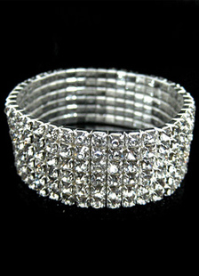Bracelet en argent strass Bracelet métal Chic pour les femmes