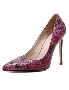 Pompes multicolore imprimé Croco pointu Toe PU talons