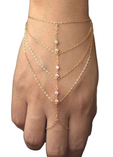 Bague en or Bracelet strass métal couches Bracelet pour les femmes