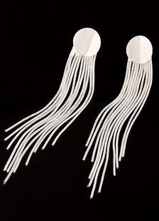 Boucles d'oreilles argent Fringe Chic métal boucles d'oreilles pour femmes