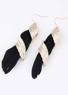 Les boucles d'oreilles Boucles d'oreilles bicolore Fringe feuille plume