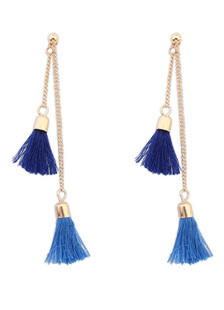 Boucles d'oreilles bleues bordent Boho métal boucles d'oreilles