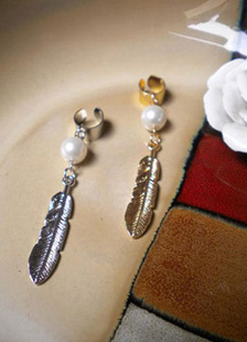 Boucles d'oreilles multicolores de plumes perles Boucles d'oreilles métalliques pour femmes
