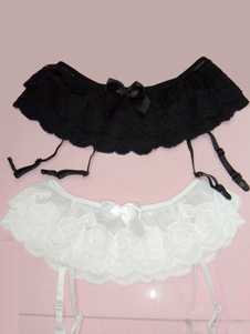 Ceinture dentelle Bow jarretière Sexy porte-jarretelles noir
