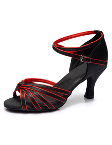 Danses latines noir sandales sangles tendance Satin talons