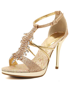 Sandales or strass paillettes High Heels