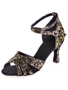 Danse latine multicolore sandales impression Micro Suede talons pour femmes