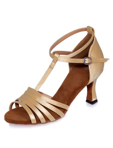 Danse latine or sandales découpe Satin talons pour femmes