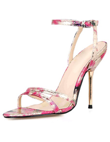 Sandales multicolor impression sangles PU talons pour femmes