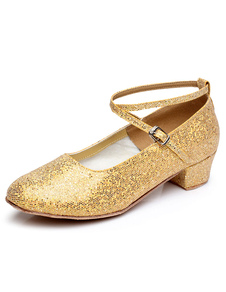 Danse latine or chaussures sangles Glitter chaussures pour femmes