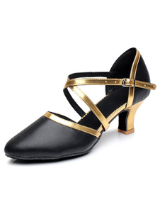 Danses latines noir sandales sangles PU sandales pour femmes