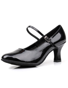 Danses latines noir pompes sangles brevet PU talons pour femmes