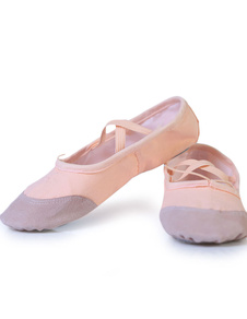 Rose danse chaussures sangles toile ballerines pour femmes