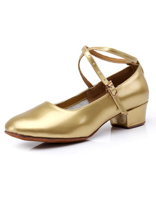 Danse latine or pompes sangles PU talons pour femmes