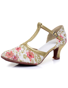 Danse latine multicolore sandales sangles Glitter impression talons pour femmes