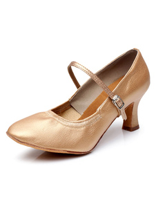 Danse latine or pompes PU sangles talons hauts pour femmes
