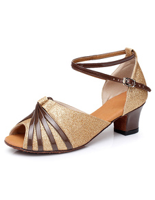 Danse latine multicolore sandales sangles Glitter talons pour femmes