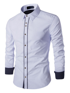 Boutons de chemise blanche formant chemise en coton pour hommes