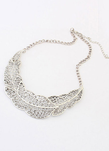 Collier en argent feuille modèle collier en métal pour les femmes