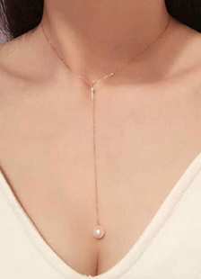 Collier en or pendentif perle collier en métal pour les femmes