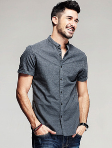 Chemise Slim Fit coton Chemise gris foncé pour homme