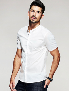 Chemise Slim Fit coton chemise blanche pour homme