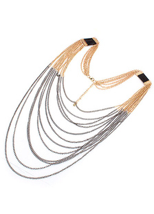 Collier multicolore Fringe couches collier en métal pour les femmes