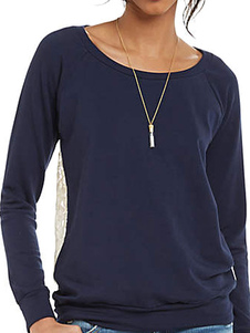 T-Shirt marine lacet coupé Slim Fit coton T-Shirt pour femmes