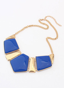 Collier en métal bicolore collier strass motif géométrique Chic pour les femmes