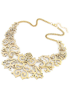Vintage collier en métal découpe collier en or pour femmes