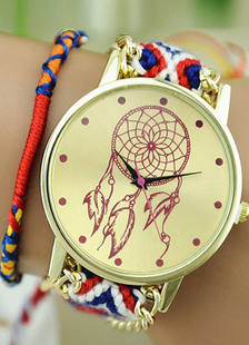 Montre multicolore imprimé tricot Bohème montre pour femmes